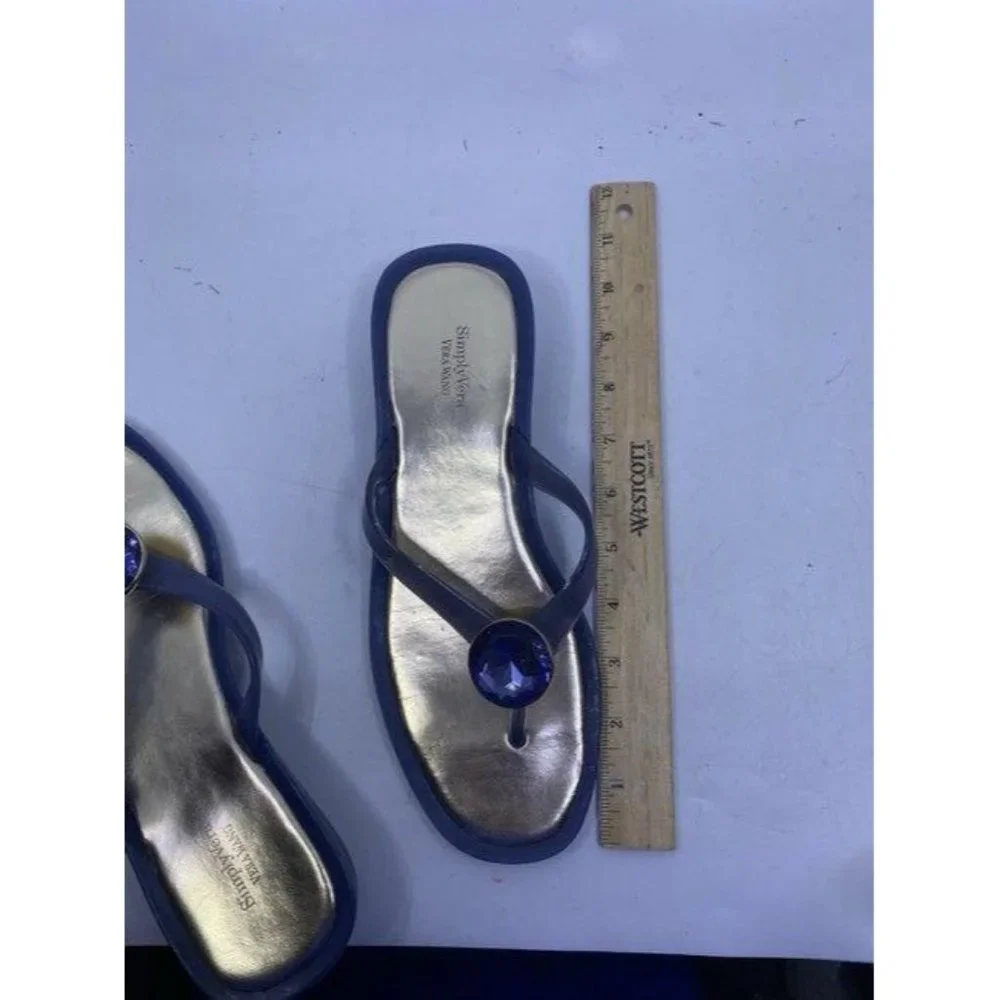 Simply Vera Vera Wang Blue Gold Sandals Size Us - Picture 7 of 7